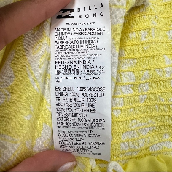 Billa Bong Girls Yellow Floral Print  Puff Sleeves A line Dress size Large (170) - Picture 8 of 8